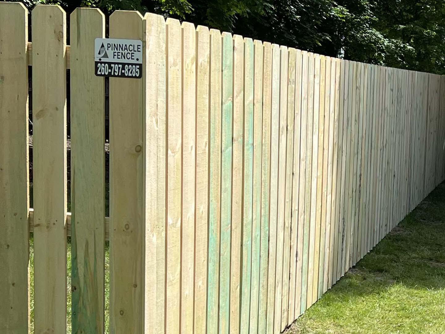 Photo of a wood fence from a Indiana fence company